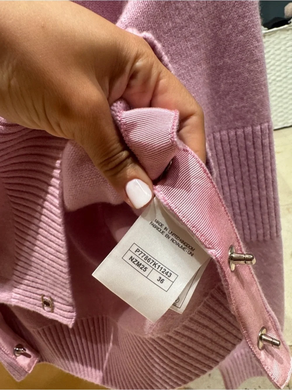 CHANEL Lilac Side-Snap Crewneck Sweater